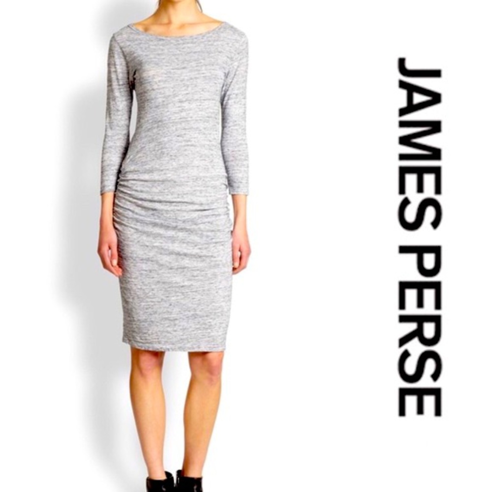 Standard James Perse 3/4 Sleeve Ruched Side Dress